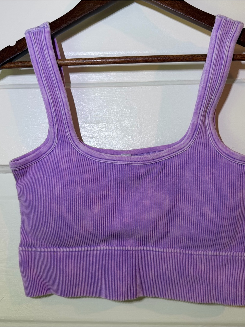 Zenana Lavender Ribbed Crop Tank